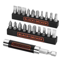 Conjunto de 21 peças de bits para chave de fenda com suporte magnético.