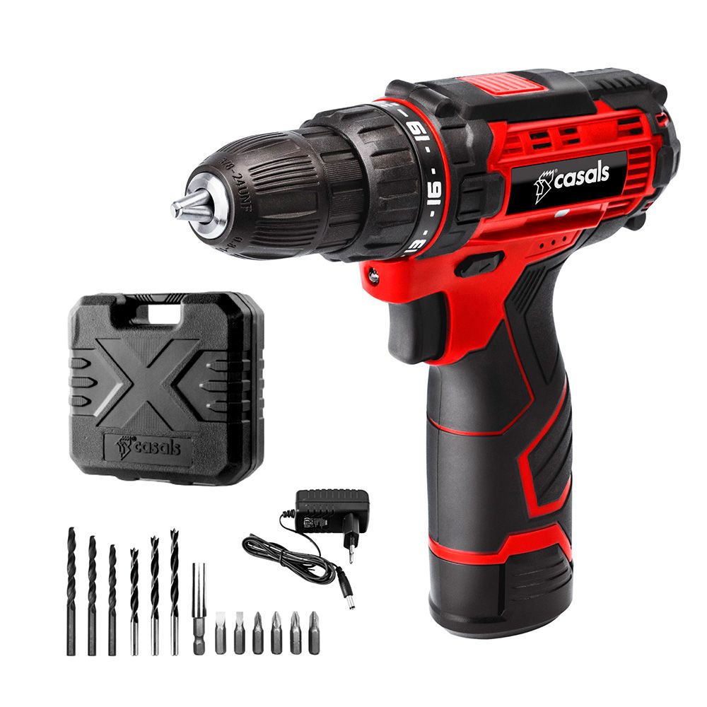 Kit de furadeira para chave de fenda 12 v csc1205bc com estojo e acessórios
