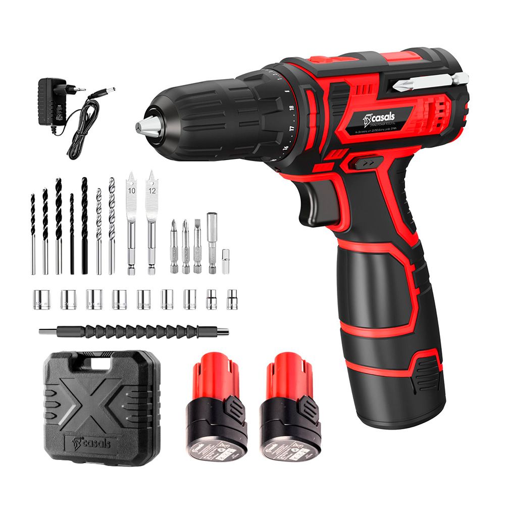 Kit de furadeira para chave de fenda 12 v com 2 baterias de lítio de 1500 mah e carregador