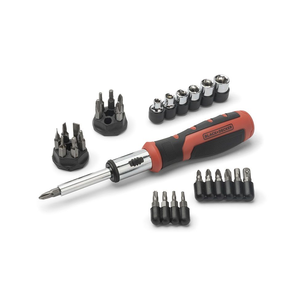 BLACK+DECKER Conjunto multibits com catraca, 29 peças