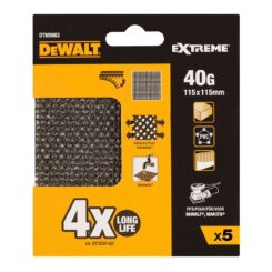 Lixas de malha autoadesiva para lixadoras orbitais 115 x 115 mm, grão 40, 5 un