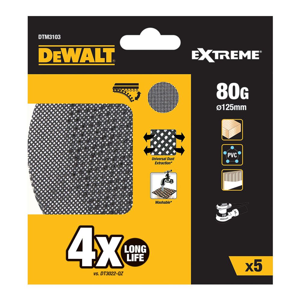 Lixas de malha autoadesiva para lixadoras orbitais Ø125 mm, grão: 80, 5 un