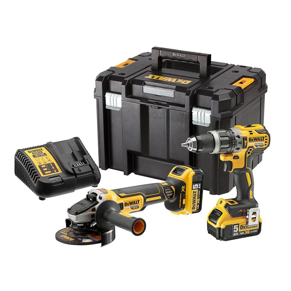 Kit de furadeira de martelo Xr 18v + moedor dcg405 com 2 baterias de íon-lítio de 5ah + estojo tstak vi