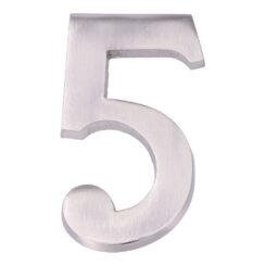 Número 5 niquel mate 10cm fixação invisivel