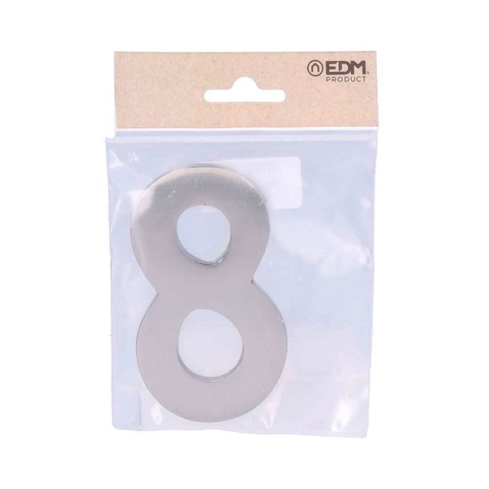 Número 8, em níquel com acabamento mate e fixação invisível, 10 cm - Image 2