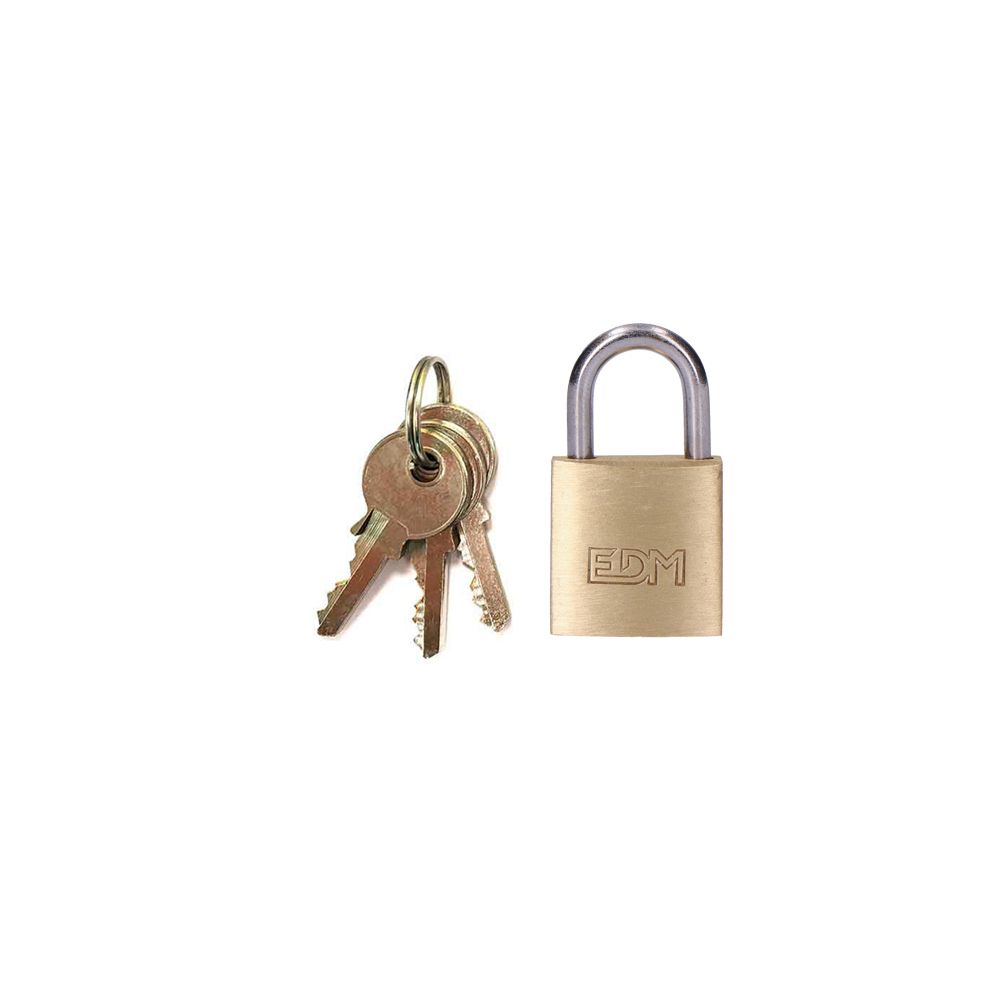 Cadeado de latão, arco normal, 20 mm, blister