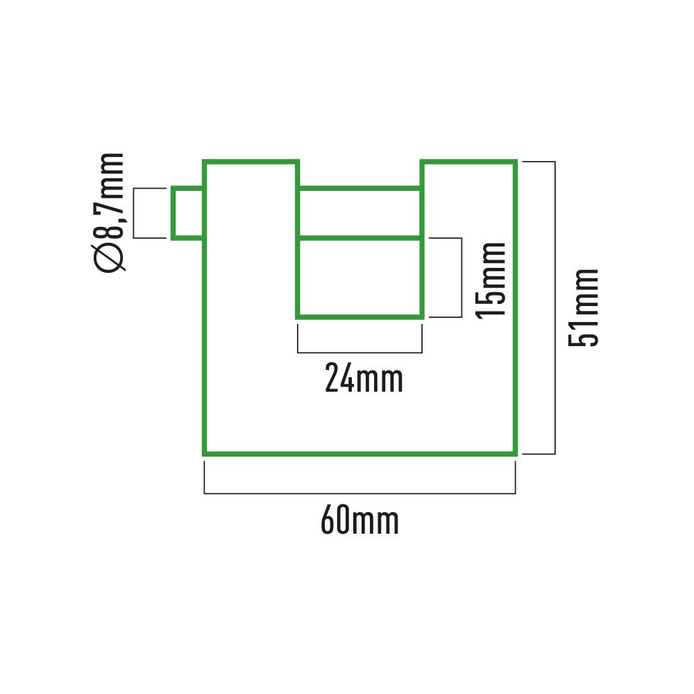Cadeado de latão reforçado de segurança 60 mm, blister - Image 3