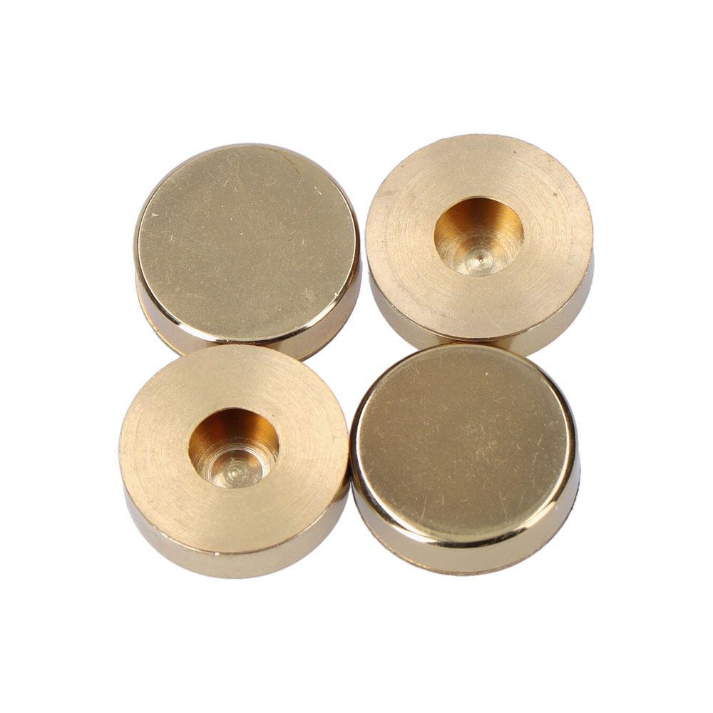 Acabamento latão roscado liso 18 mm. polidoo, 4 unidades