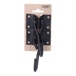 2 unid. placa com gancho de cabide para rede 70x45mm preta
