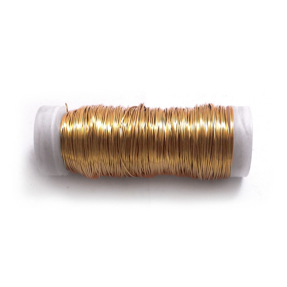 Arame plastificado com bobina N° 6 latão, calibre 0,40 mm x 50 m