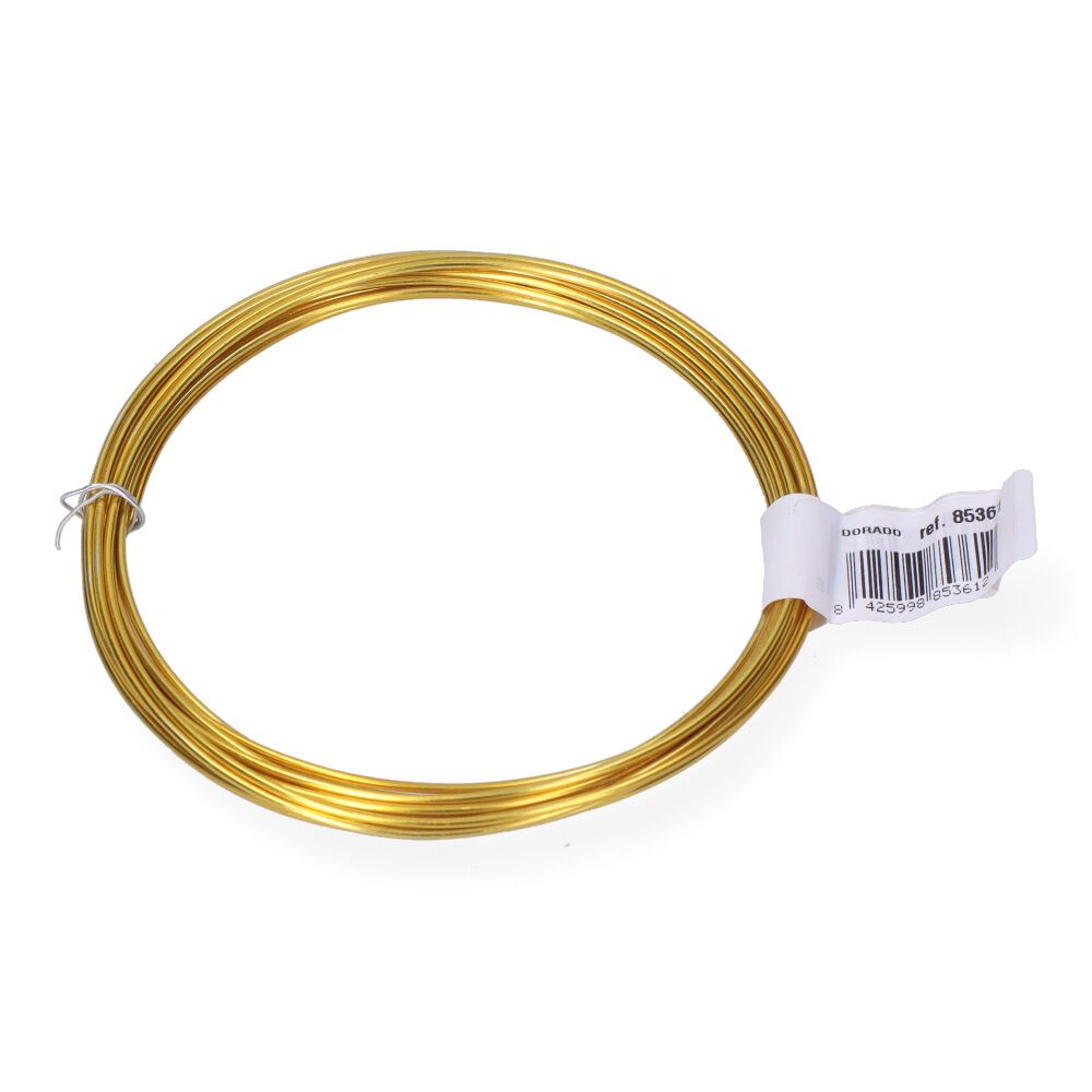 Arame de alumínio dourado, calibre Ø1,5 mm x 5 m