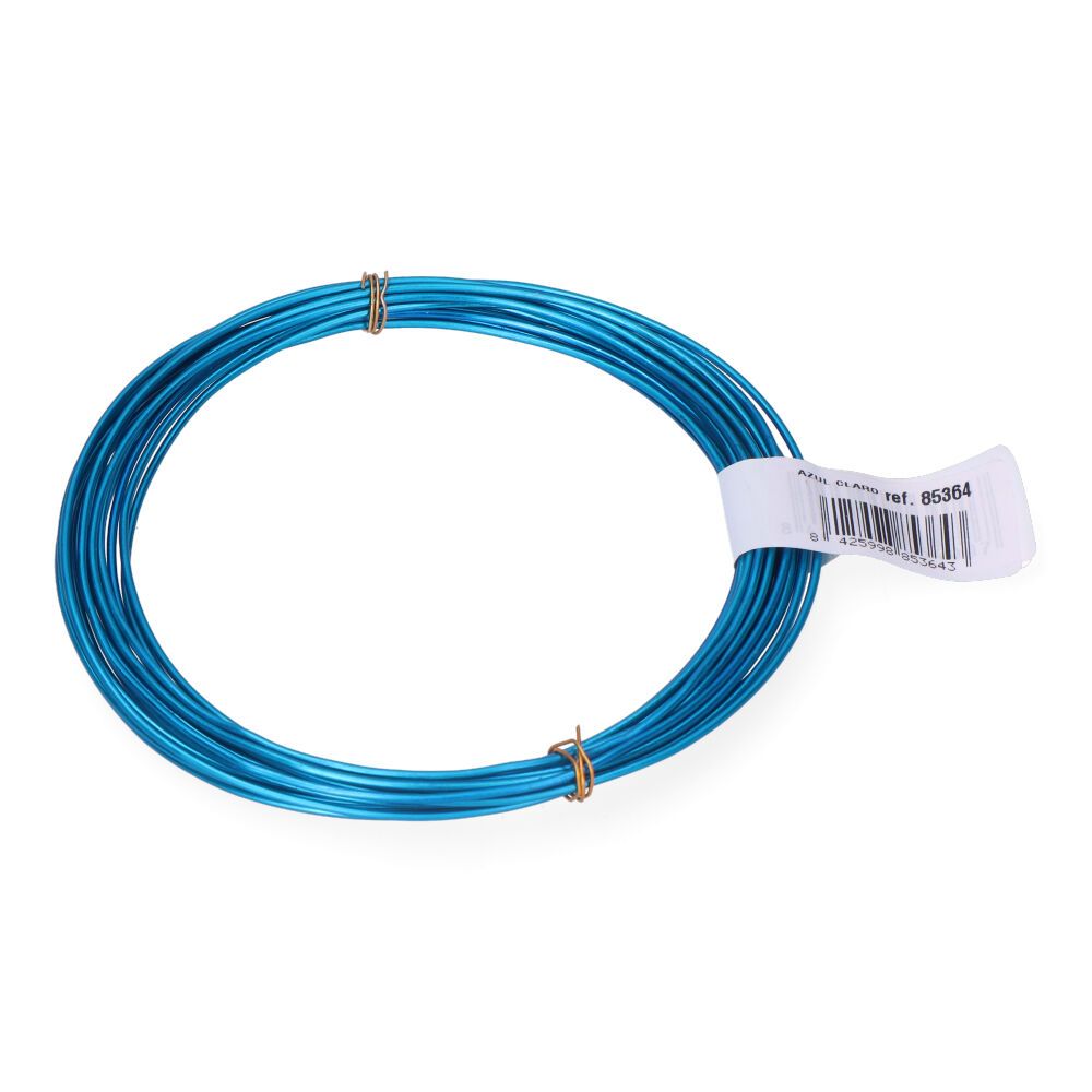 Arame de alumínio azul claro, calibre Ø1,5 mm x 5 m