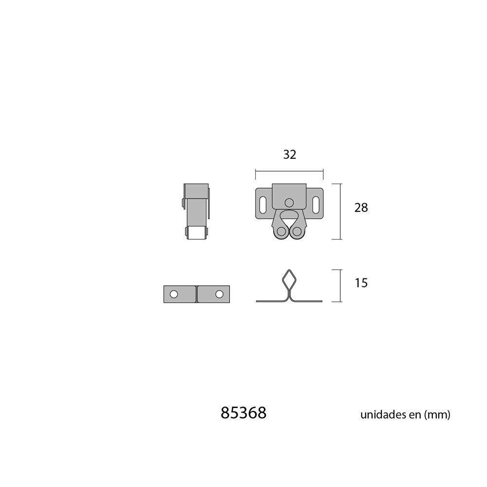 Pack 4 UDS. fecho batente rolamento borracha 0,8 mm bicromado - Image 3
