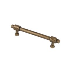 Puxador para móvel tipo ASA, modelo 180M, de zamak com acabamento ouro velho, 96 mm, blister 4 un.
