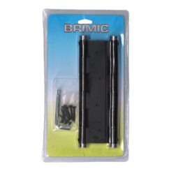 Dobradiça de dupla ação, modelo BS10 NE M57002, em alumínio com acabamento preto, 133 x 180 mm, blister
