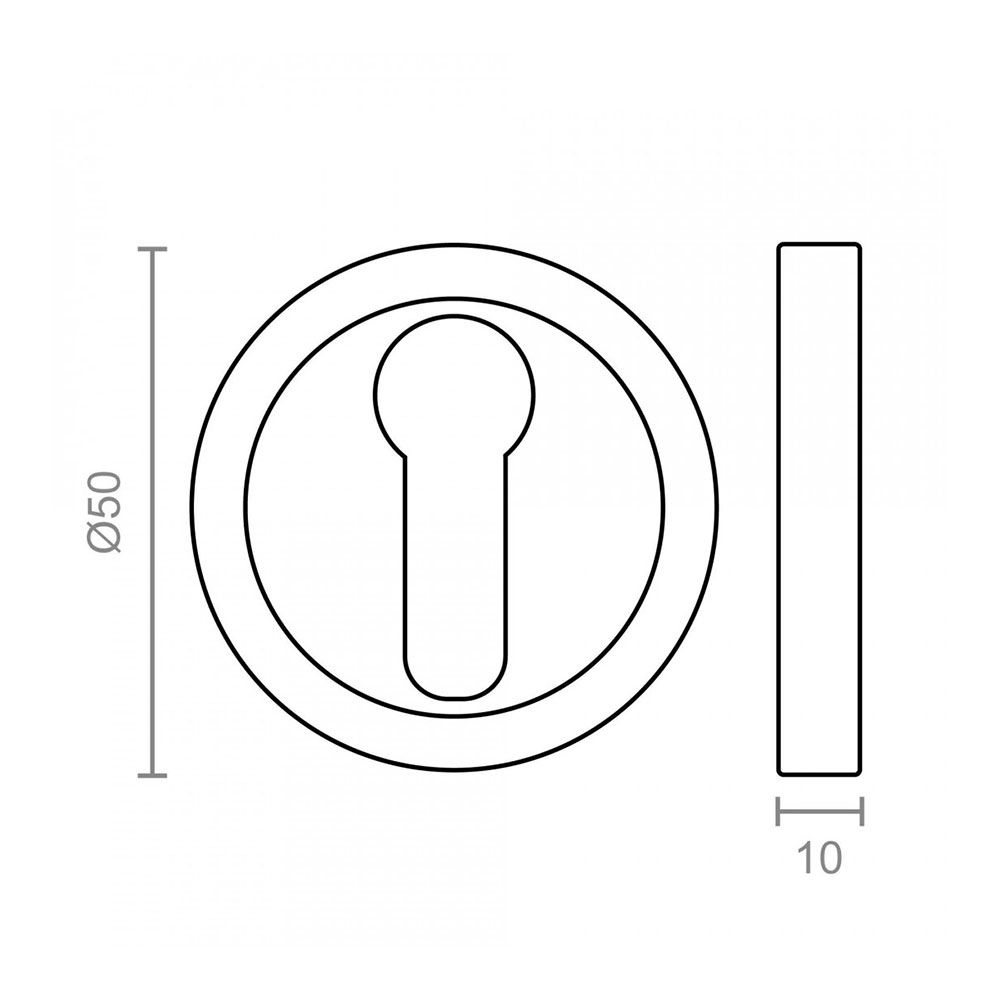 Fechadura de pera 707 Ø50 mm níquel acetinado - Image 3