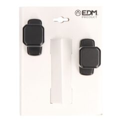 Conjunto de puxadores removíveis, modelo 6807, em alumínio com acabamento preto, 37 x 83 x 69 mm, blister