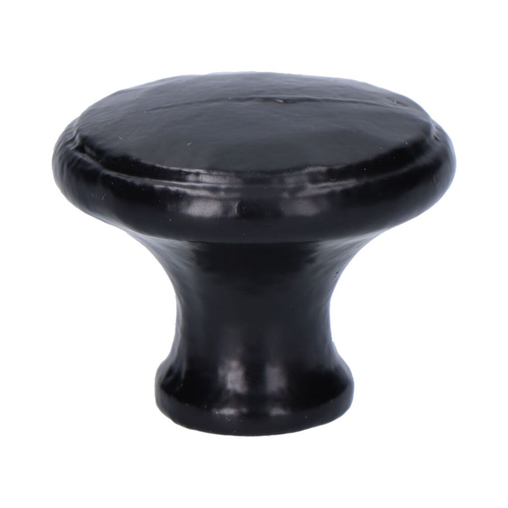 Puxador de porta, em ferro com acabamento preto, 38 mm
