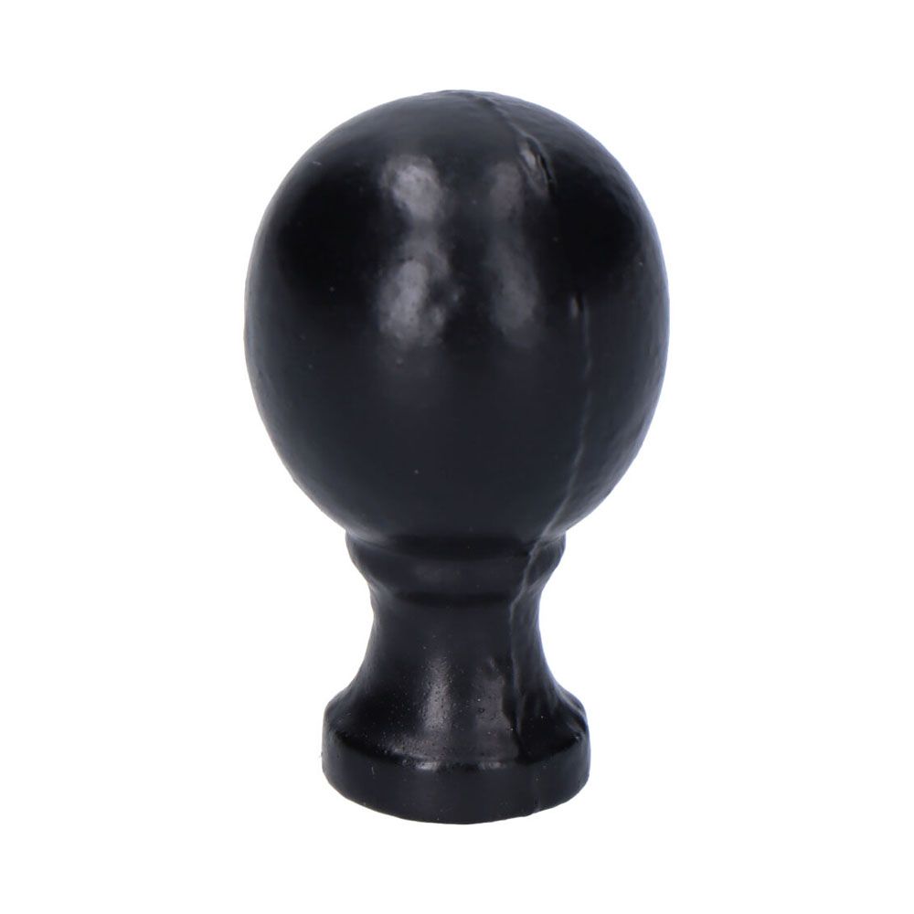 Puxador de porta, em formato de bola, feito de ferro com acabamento preto, 25 mm