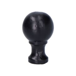 Puxador de porta, em formato de bola, feito de ferro com acabamento preto, 18 mm