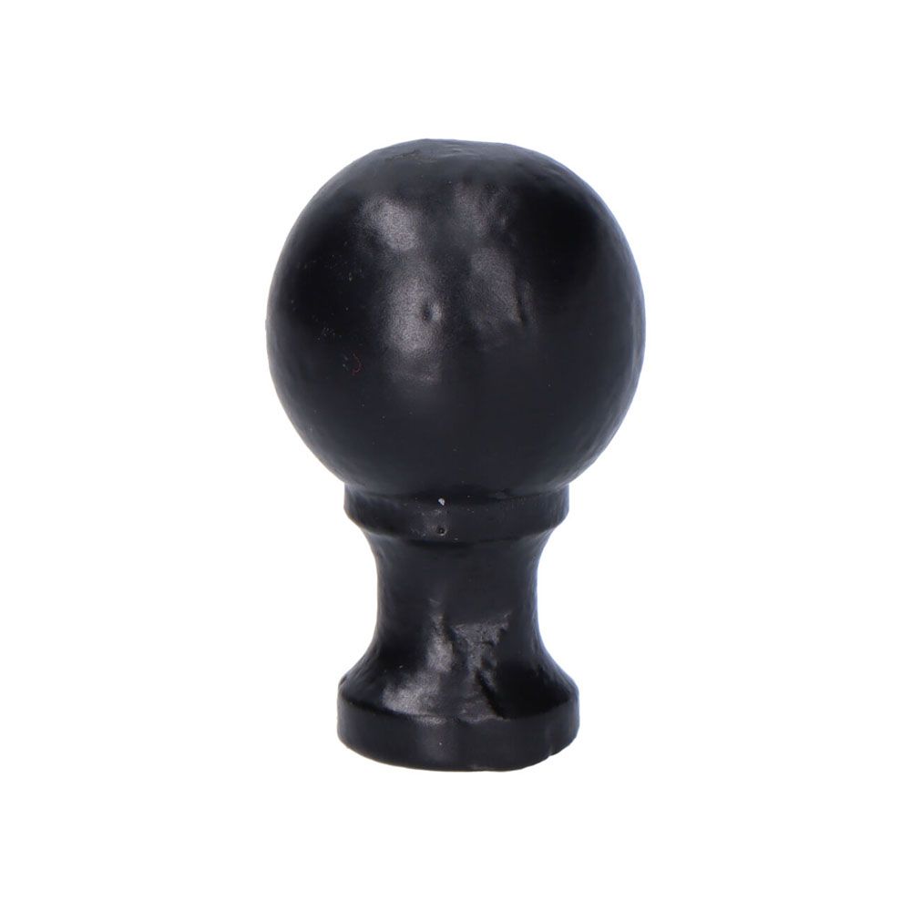 Puxador de porta, em formato de bola, feito de ferro com acabamento preto, 18 mm