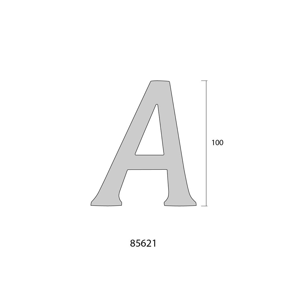 Letra a latão polido 10cm fixação invisível EDM - Image 3