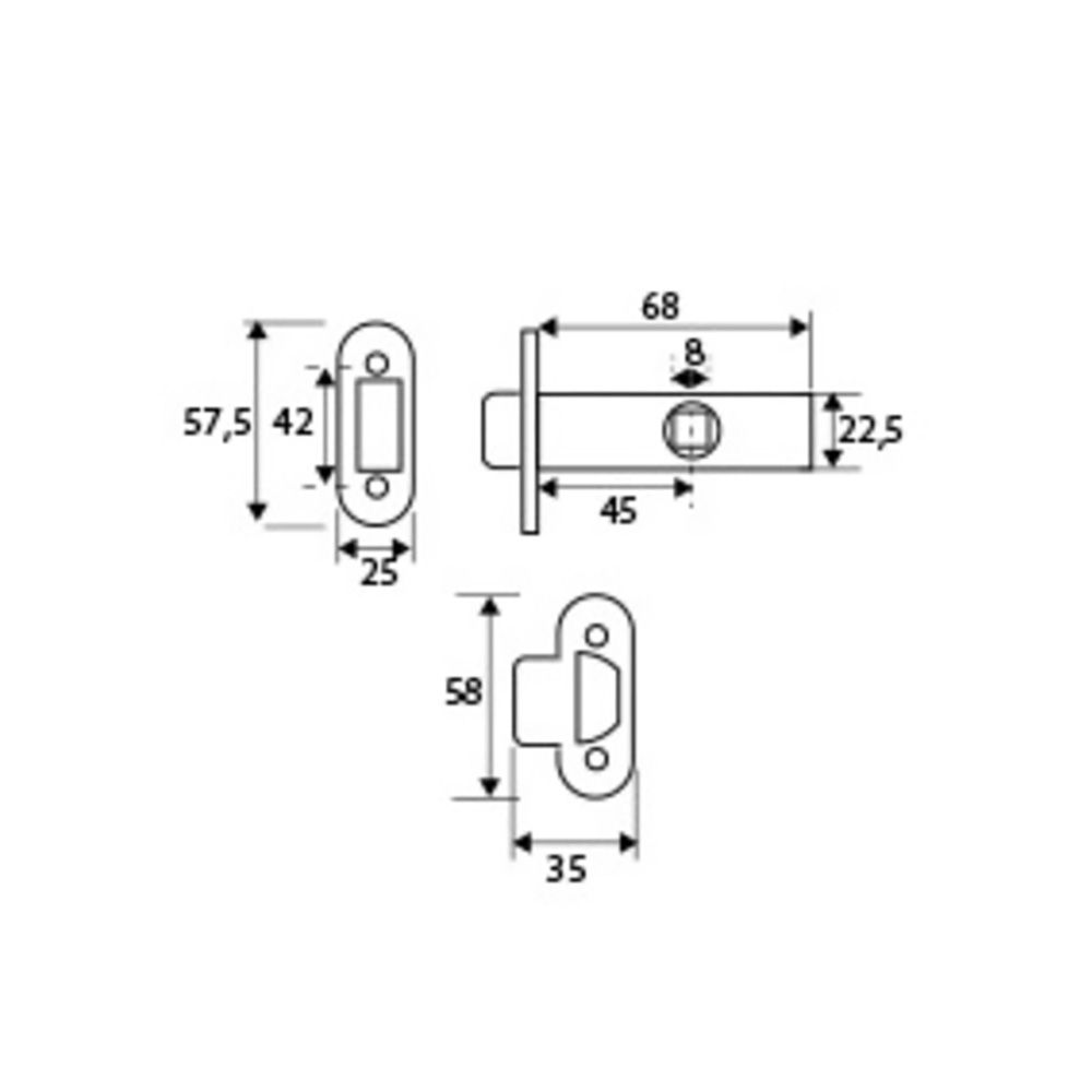 Blíster maçaneta tubular C/C PCT03 45mm LTD EDM - Image 3