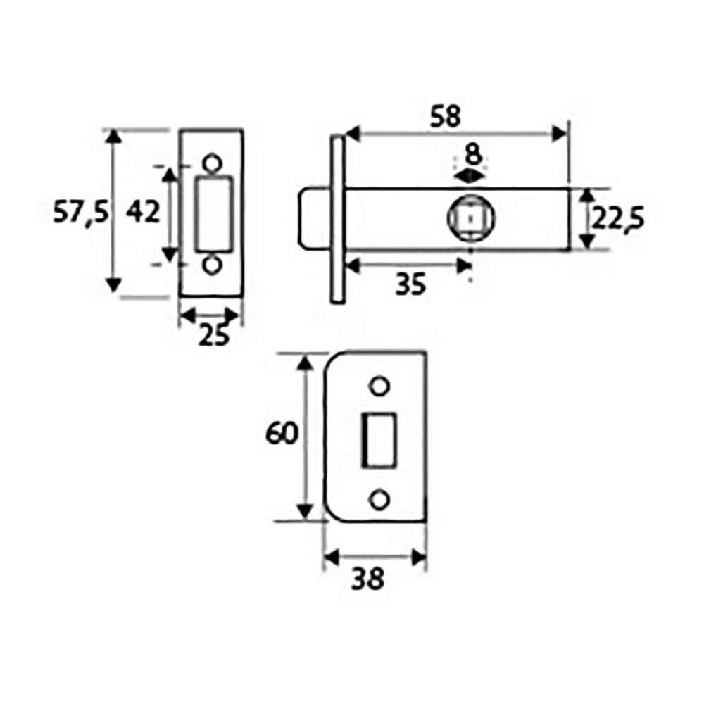 Blíster maçaneta tubular C/C PCT03 45mm NS EDM - Image 3