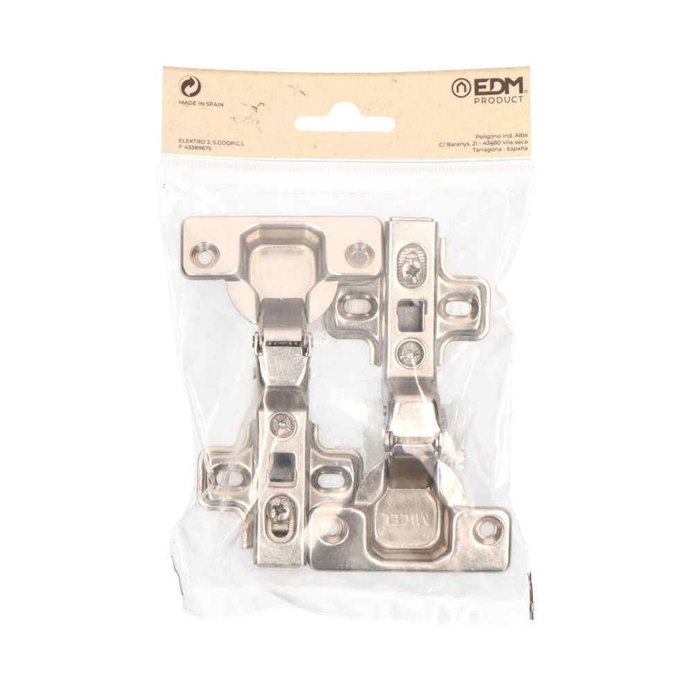 Dobradiça de copo com clipe, super angulada, modelo BC03, fabricada em aço zincado, 35 mm, 2 un, blister - Image 2