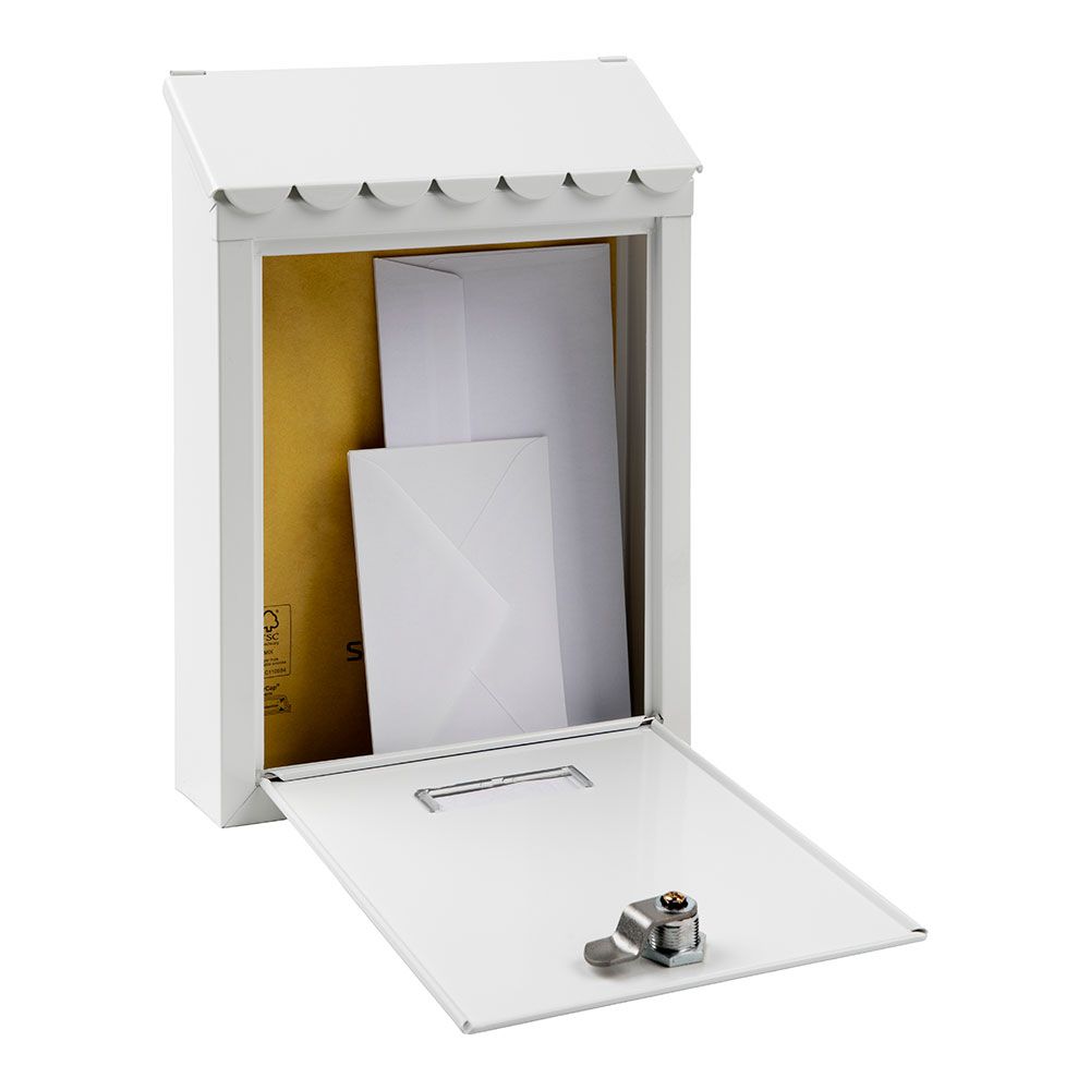 Caixa de correio individual exterior, pequena, civic, aço, branco, 21,6 x 8 x 30 cm - Image 4