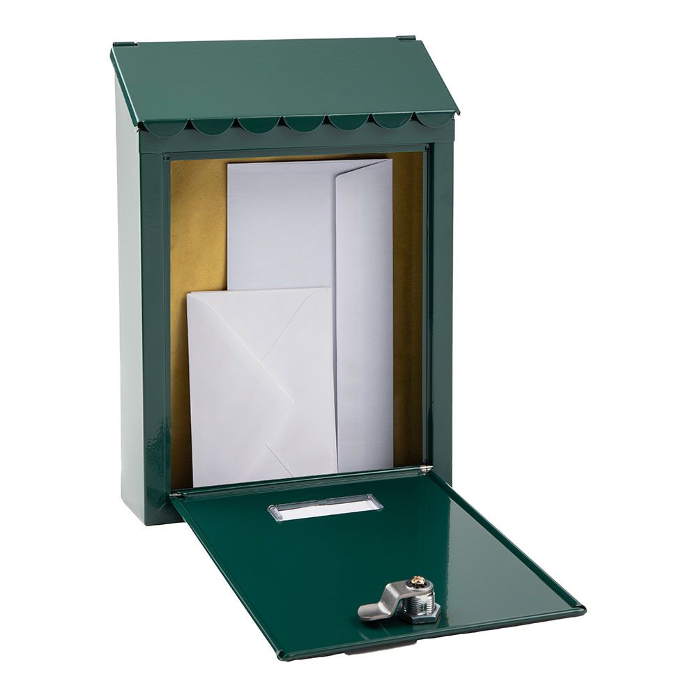 Caixa de correio individual exterior, pequena, civic, aço, verde, 21,6 x 8 x 30 cm - Image 4