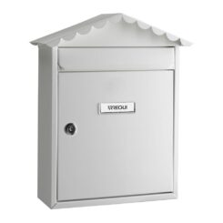 Caixa de correio individual exterior, média, visit, aço, branco, 30 x 11 x 36 cm
