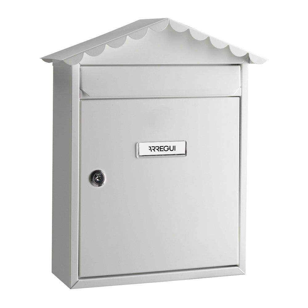 Caixa de correio individual exterior, média, visit, aço, branco, 30 x 11 x 36 cm