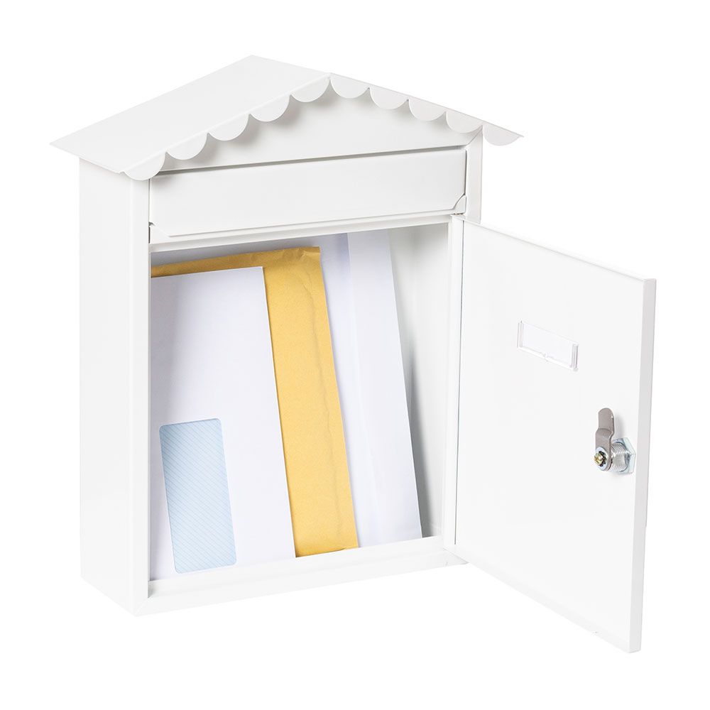 Caixa de correio individual exterior, média, visit, aço, branco, 30 x 11 x 36 cm - Image 3
