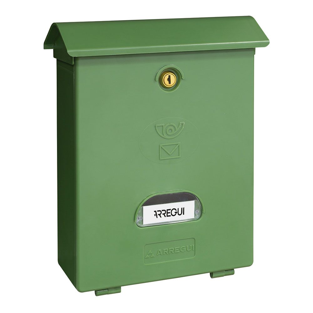 Caixa de correio individual exterior, média, classic, poliestireno, verde, 27 x 11 x 34,6 cm