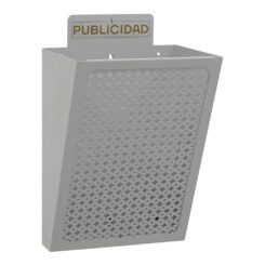E2302 cesta de publicidade, aço, prata, 22 x 19 x 35,5 cm