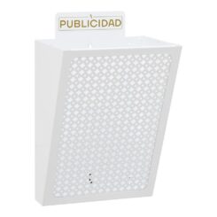 E2304 cesta de publicidade, aço, branco, 22 x 19 x 35,5 cm