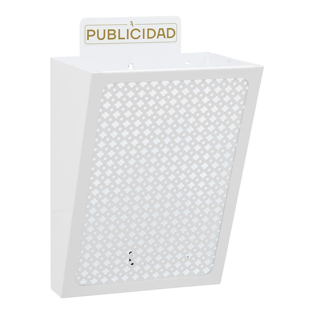 E2304 cesta de publicidade, aço, branco, 22 x 19 x 35,5 cm