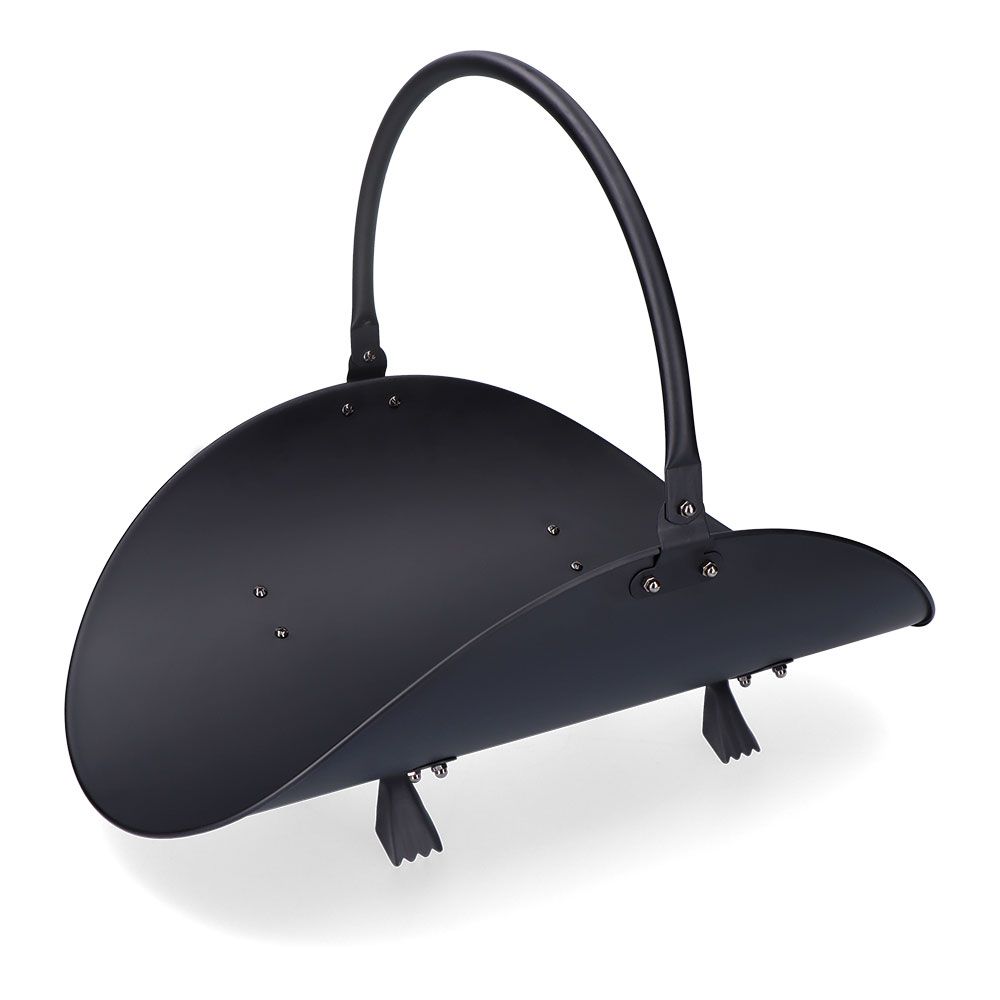 Cesto para lenha em metal, preto, 48 x 35 x 38 cm