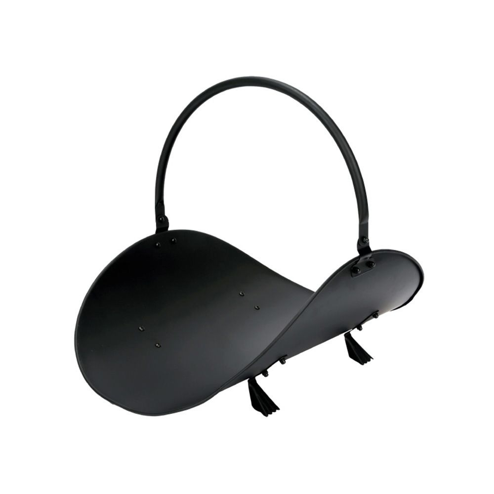 Cesto metálico para lenha. COR preto 48 x 35 x 38 cm