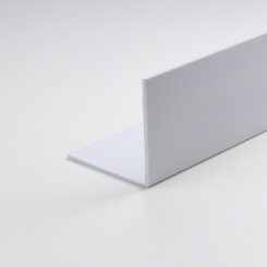 Perfil angular de PVC branco acetinado para montagem própria, 1000 x 20 x 20 mm