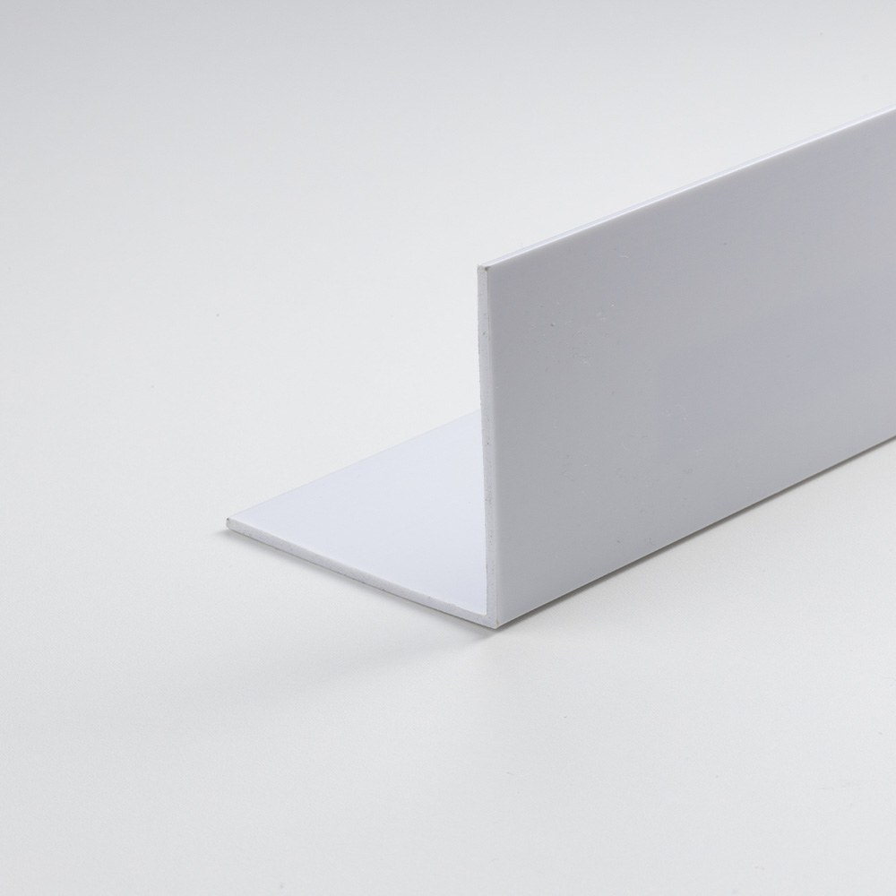 Perfil bricolagem ângulo PVC branco acetinado 1000 x 30 x 30 mm