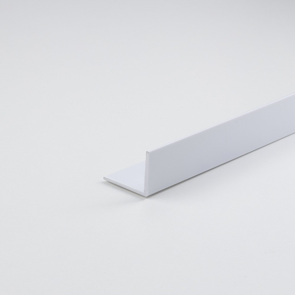 Perfil DIY em forma de l, PVC branco acetinado, 1000 x 30 x 20 mm