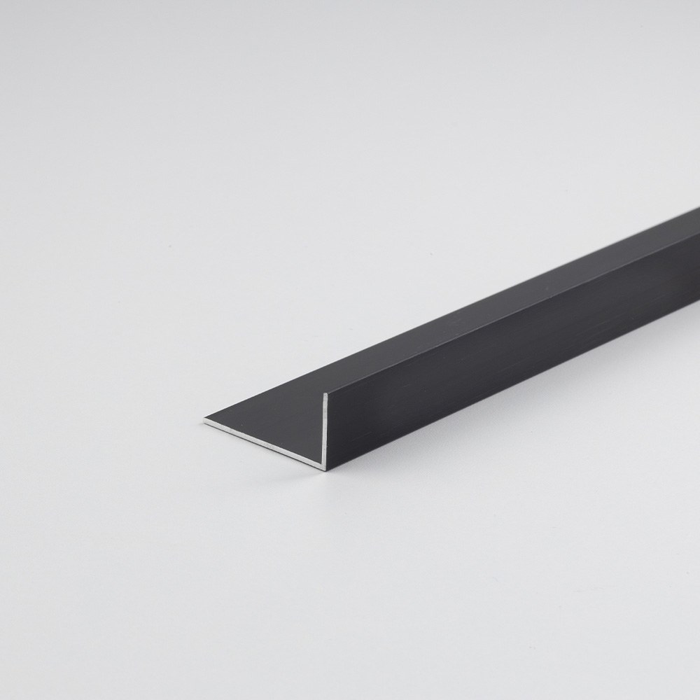Perfil bricolagem ângulo l alumínio preto mate 1000 x 30 x 15 mm