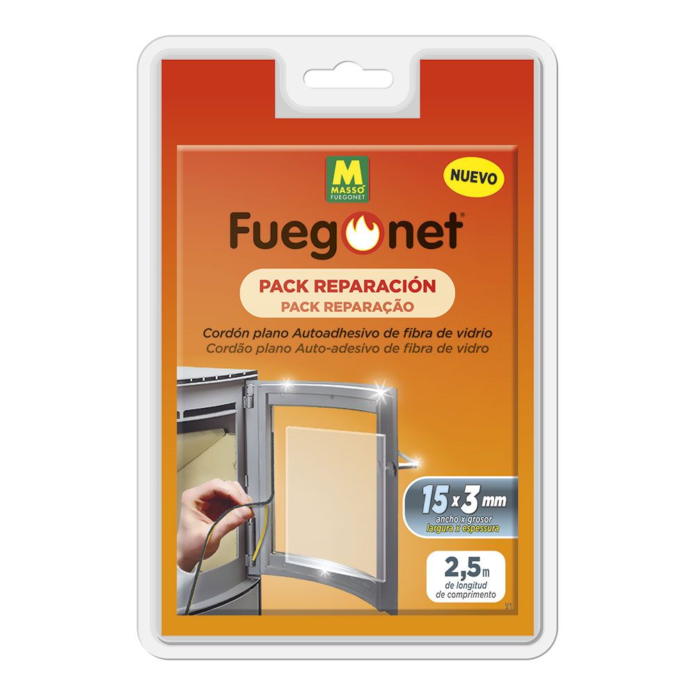 MASSÓ Pacote de reparo de cabo plano de fibra de vidro autoadesivo 15 x 3 mm 2,5 m