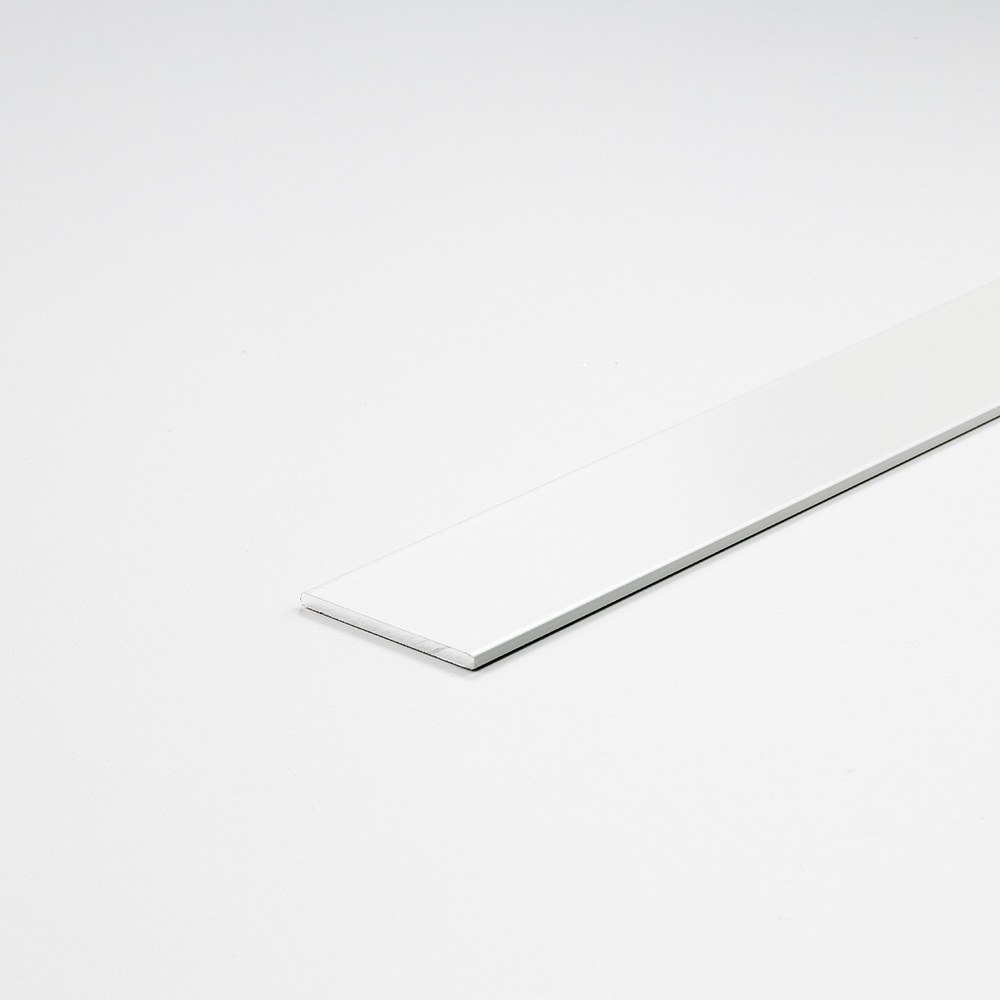 Perfil DIY, barra plana de alumínio pintada de branco, 1000 x 25 x 2 mm