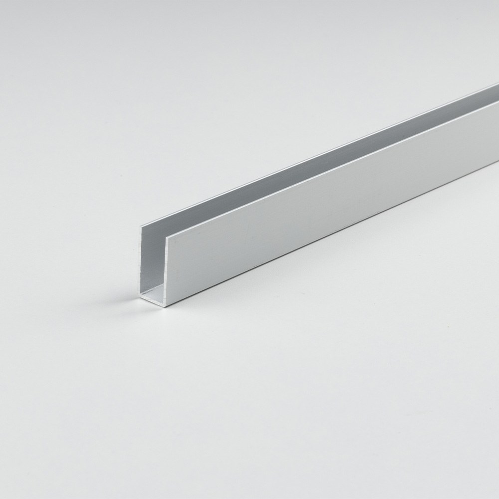 Perfil bricolagem u alumínio anodizado 1000 x 8 x 8 mm