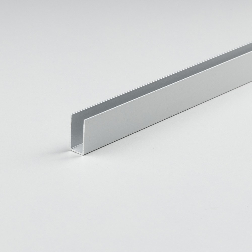 Perfil bricolagem u alumínio anodizado 1000 x 15 x 10 mm