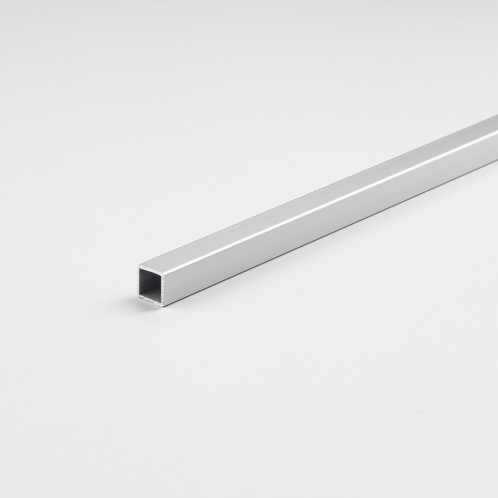 Tubo quadrado de alumínio anodizado 1000 x 20 x 20 mm