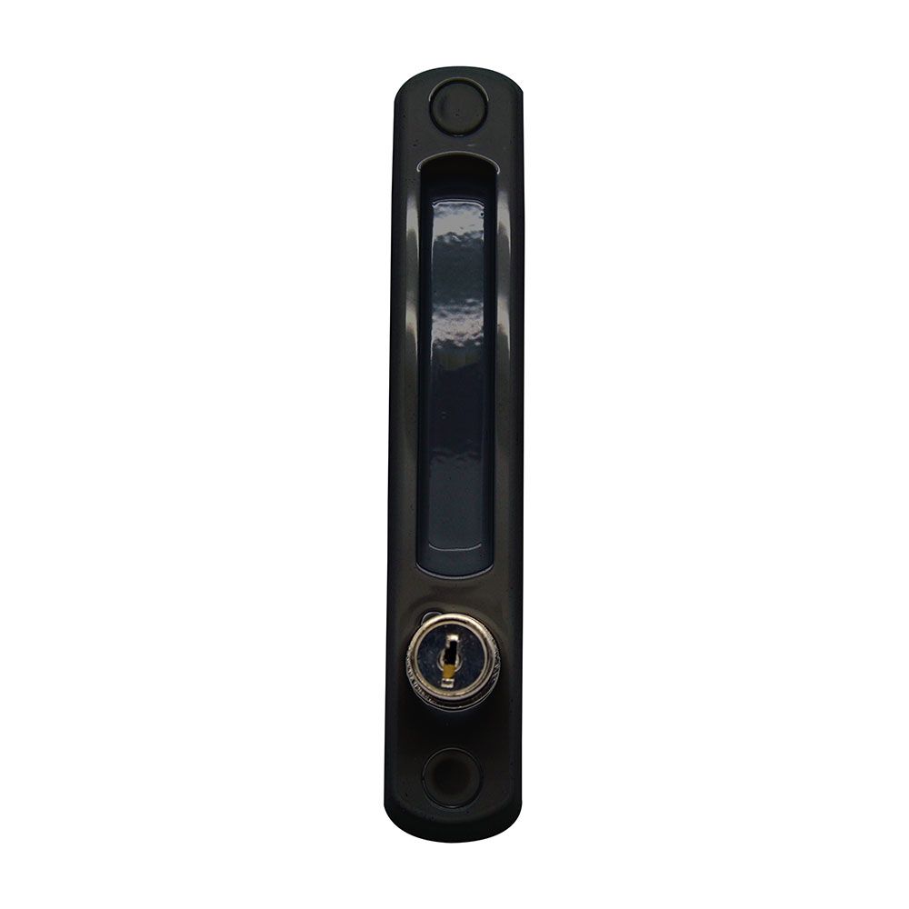 Fecho deslizante, modelo 6826, em alumínio com acabamento preto, 170 x 29 mm
